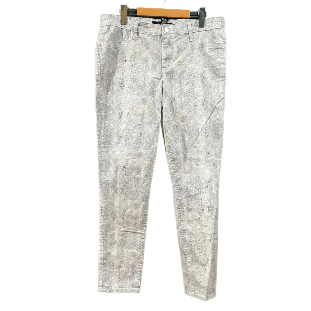 Calvin Klein White Snakeskin Pattern Pants Size 12 Excellent Condition